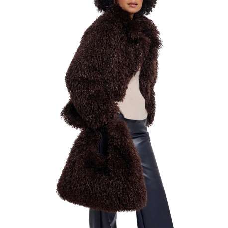 Blouson marron pourvu d'une coupe ajustée et d'un col à revers - Image 4
