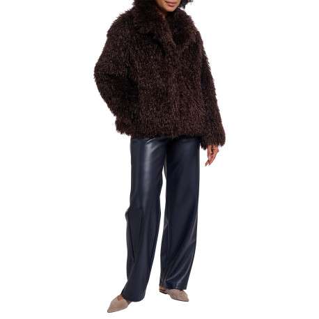 Blouson marron pourvu d'une coupe ajustée et d'un col à revers - Image 5
