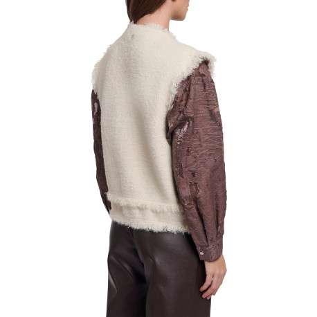 Gilet sans manche écru à coupe droite pourvu de poches à l'avant - Image 2