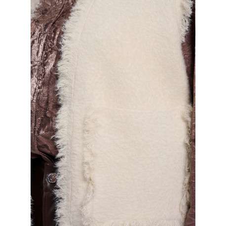 Gilet sans manche écru à coupe droite pourvu de poches à l'avant - Image 5