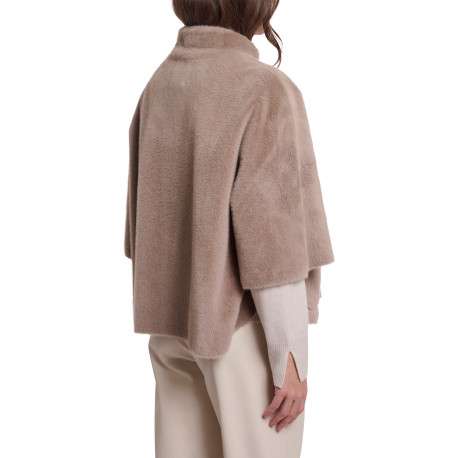 Gilet beige coupe ample pourvu d'un léger col montant et de manches courtes - Image 2