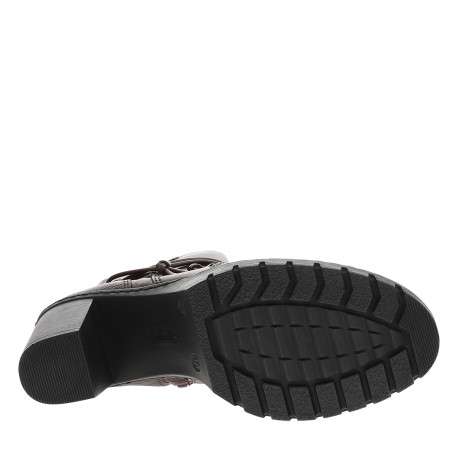 Bottines en cuir bordeaux à talon décroché haut pourvues d'un zip - Image 6