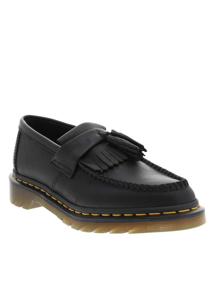 Mocassins en cuir noirs à semelle plate translucide et à soufflets élastiqués