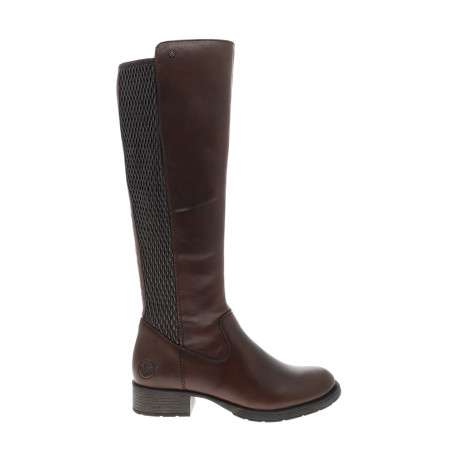 Bottes en cuir marron à talon décroché bas pourvues d'un zip latéral - Image 2