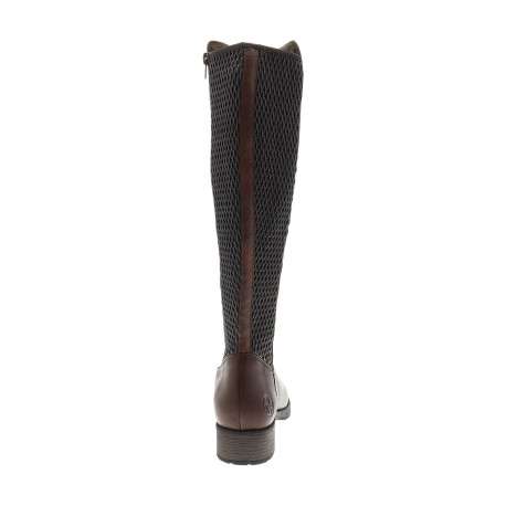 Bottes en cuir marron à talon décroché bas pourvues d'un zip latéral - Image 4
