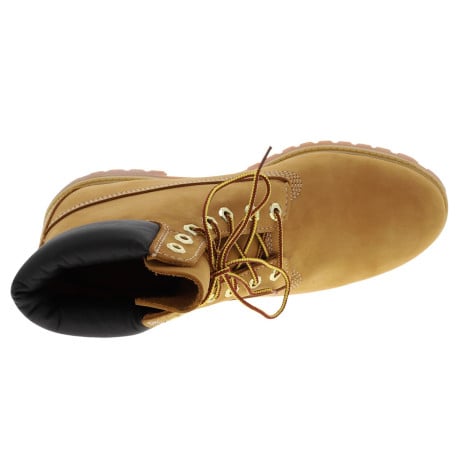 Boots montantes en cuir camel à semelles crantées beige et à lacets ronds bicolore - Image 9