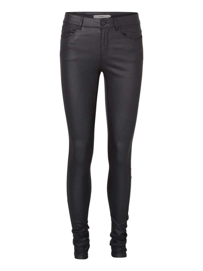 Pantalon noir satiné avec...