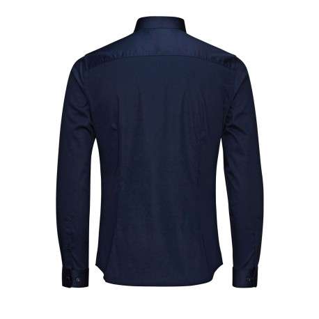 Chemise marine à coupe ajustée à col français et à fermeture boutonnée - Image 2